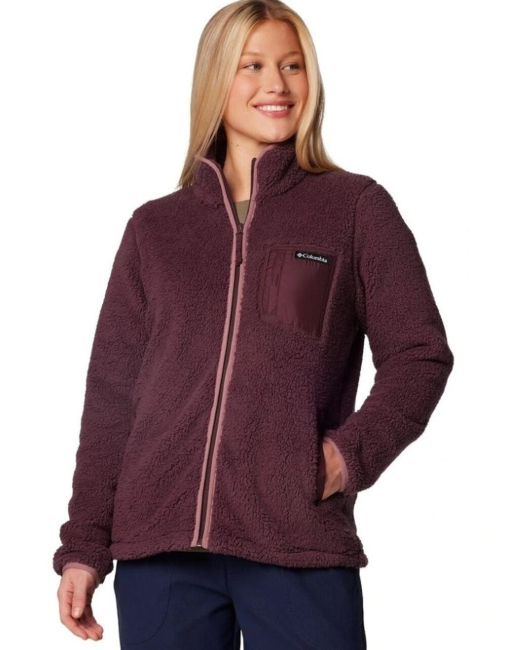 COLUMBIA Women's West Bend Full Zip II Fleece Jacket Large Purple Moonvista NWT